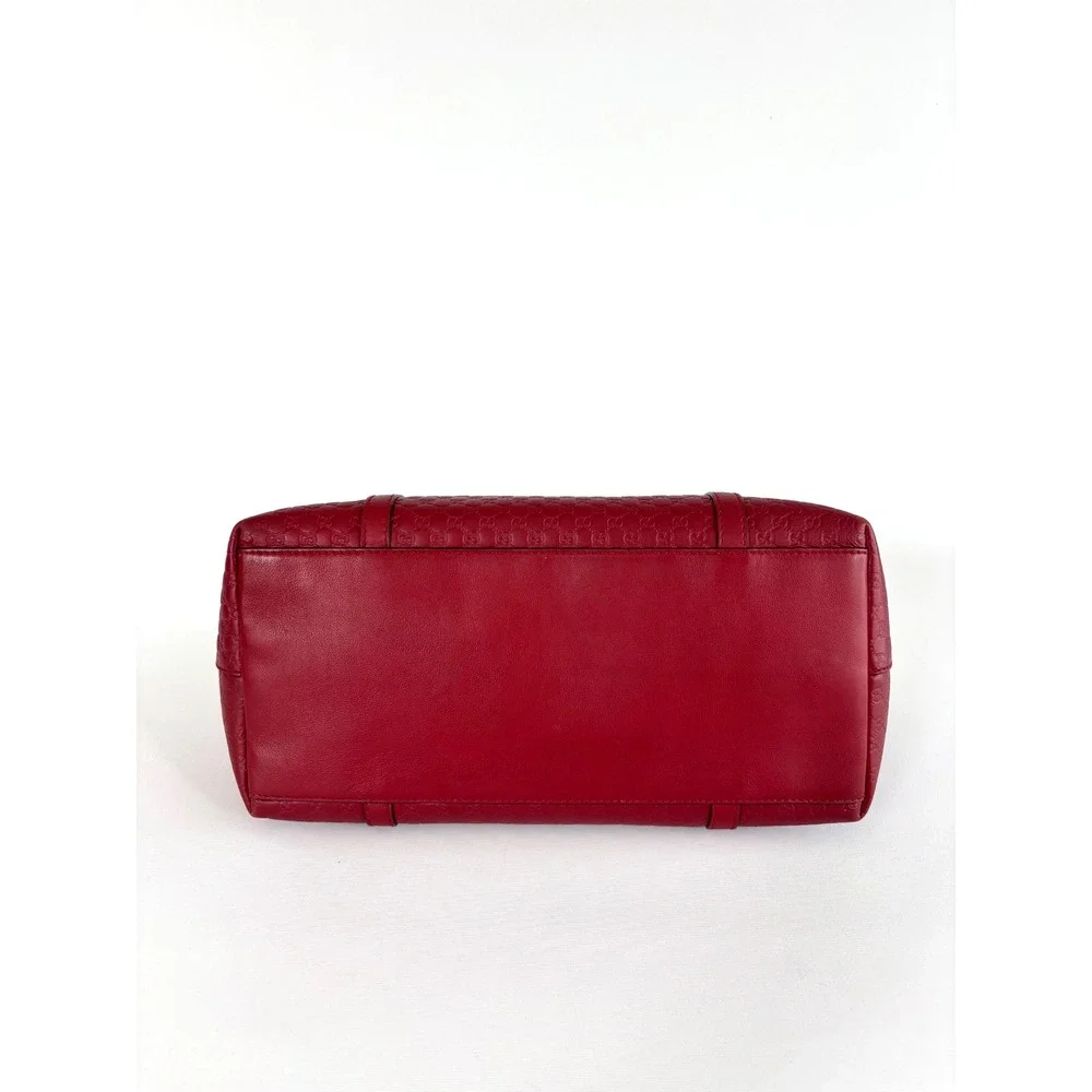 Gucci Microguccissima Red Leather Dome Satchel Bag Gold Hardware 449663